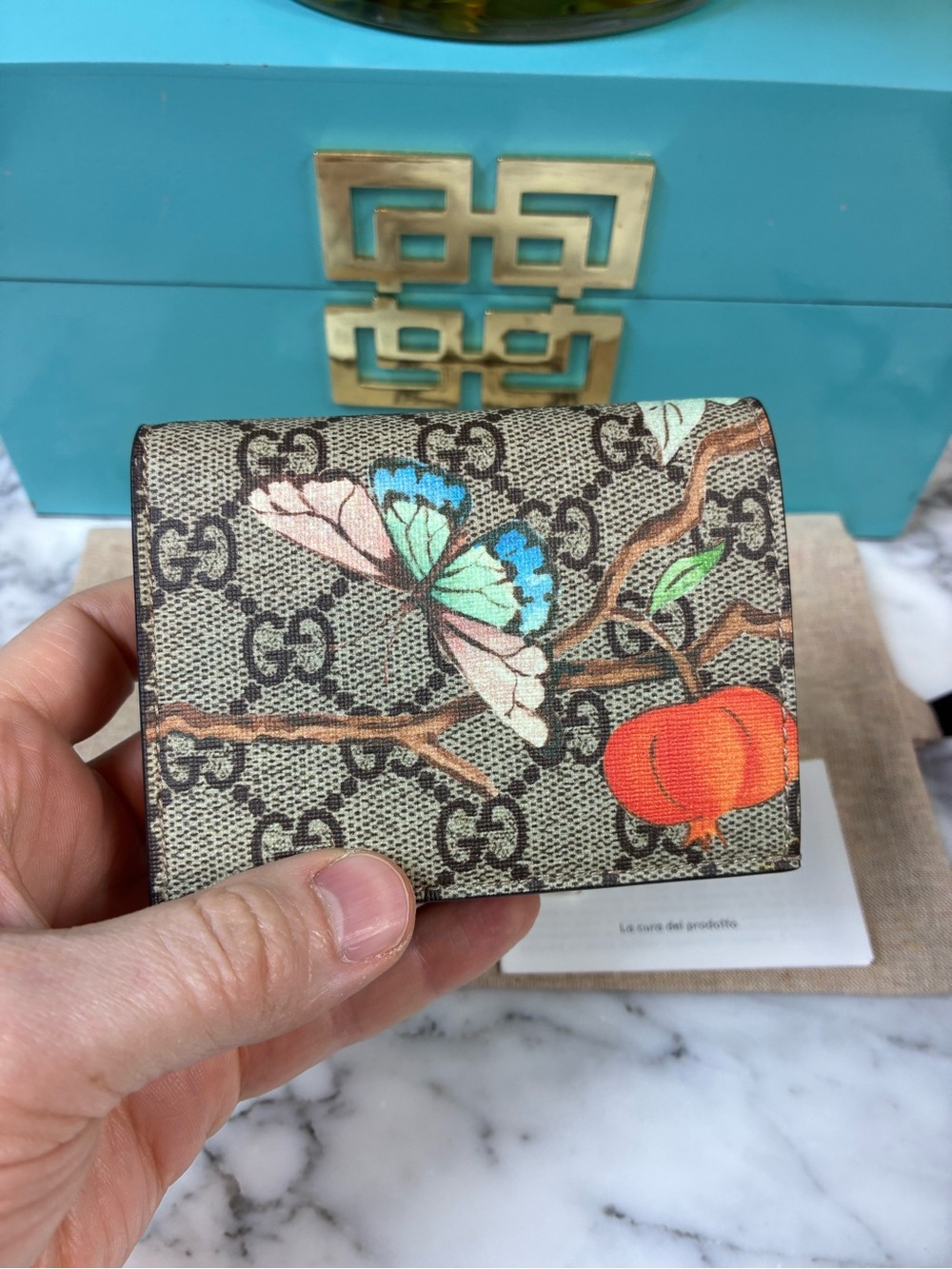 Gucci Tian Floral Garden Coated Canvas GG Bifold Wallet - Rare NWOT ๐ฆ - Picture 2 of 11